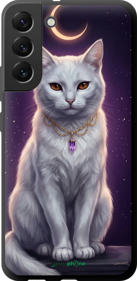 TPU чехол Mystic White Cat Gothic Dark Purple Gold для Samsung Galaxy S22 Plus - 6805b-2495 изображение 