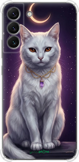 Силикон с усиленными углами чехол Mystic White Cat Gothic Dark Purple Gold для Samsung Galaxy S22 Plus - 6805sp-2495 изображение 