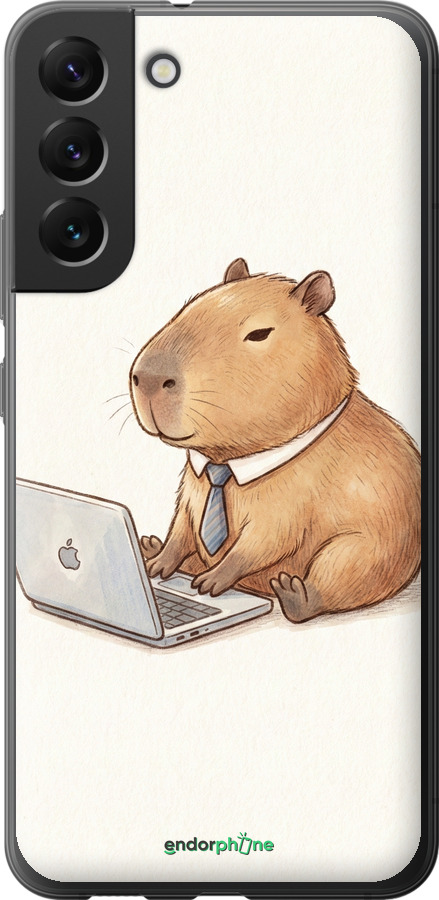Силиконовый чехол Funny Capybara CEO Working для Samsung Galaxy S22 Plus - 6777u-2495 изображение 