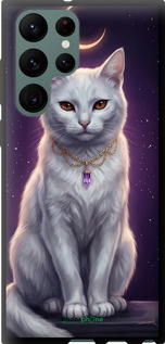 TPU чехол Mystic White Cat Gothic Dark Purple Gold для Samsung Galaxy S22 Ultra - 6805b-2500 изображение 