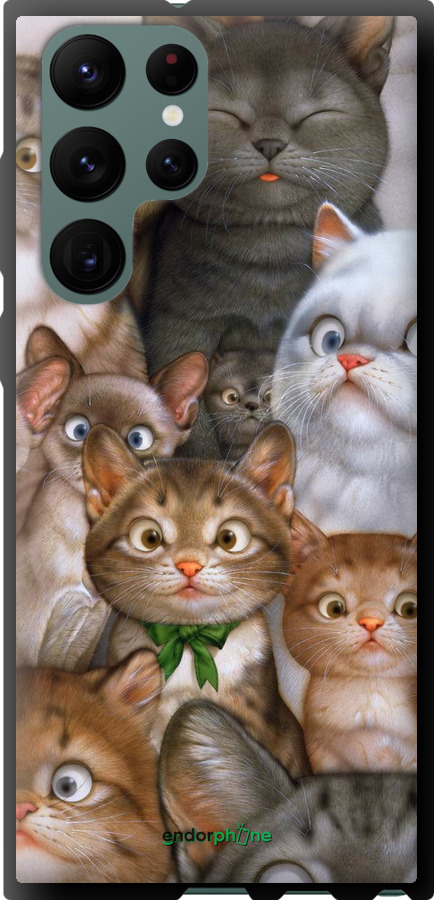 

TPU чорний чохол "Коти" для Samsung Galaxy S22 Ultra
