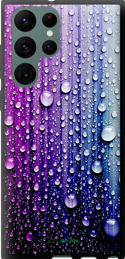 

TPU чорний чохол "Краплини води" для Samsung Galaxy S22 Ultra, Синій
