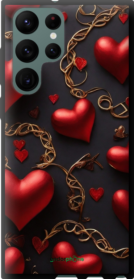 TPU чехол Сердечки для Samsung Galaxy S22 Ultra - 5831b-2500 изображение 