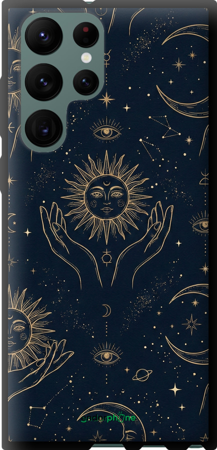TPU чехол Celestial Harmony: Sun & Moon Gold Mystic Pattern для Samsung Galaxy S22 Ultra - 6778b-2500 изображение 
