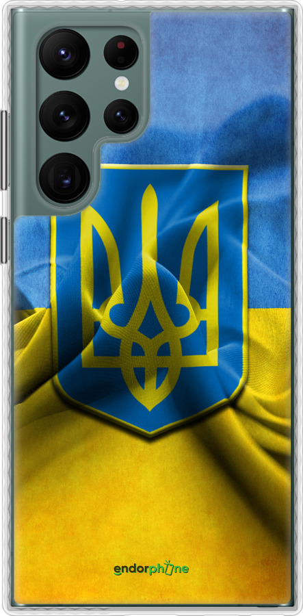 

Чохол Bumper чохол "Прапор та герб України" для Samsung Galaxy S22 Ultra, Блакитний