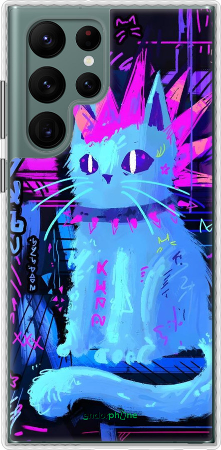 Чехол Bumper чехол Кот панк для Samsung Galaxy S22 Ultra - 6311pc-2500 изображение 