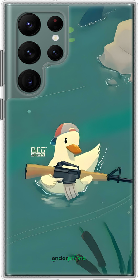 Чехол Bumper чехол Уточка с автоматом для Samsung Galaxy S22 Ultra - 6356pc-2500 изображение 