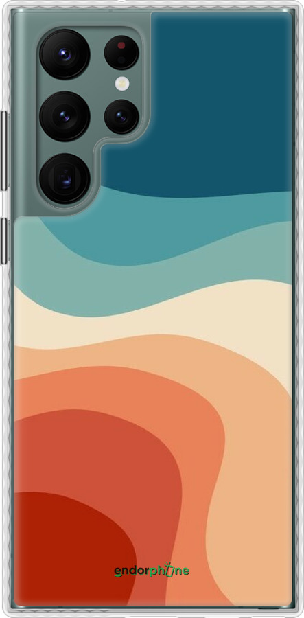 Чехол Bumper чехол В стиле ретро с волнами для Samsung Galaxy S22 Ultra - 6531pc-2500 изображение 