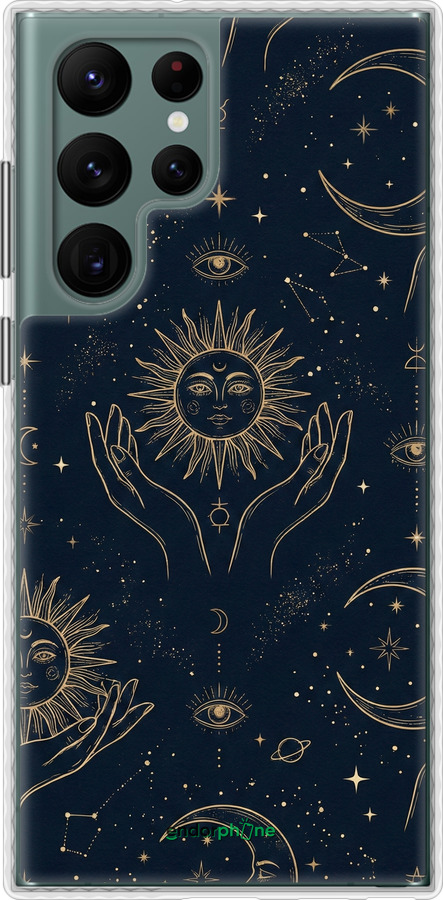 Чехол Bumper чехол Celestial Harmony: Sun & Moon Gold Mystic Pattern для Samsung Galaxy S22 Ultra - 6778pc-2500 изображение 