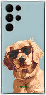 Силикон с усиленными углами чехол Пес в очках для Samsung Galaxy S22 Ultra - 6381sp-2500 изображение 