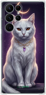 Силіконовий протиударний с посиленими кутами чехол Mystic White Cat Gothic Dark Purple Gold для Samsung Galaxy S22 Ultra - 6805sp-2500 изображение 