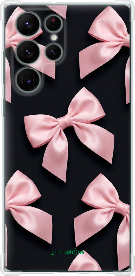 Силіконовий протиударний с посиленими кутами чехол Coquette Ribbons Dark Coquette для Samsung Galaxy S22 Ultra - 6767sp-2500 изображение 
