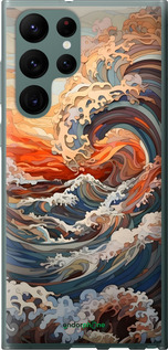 Силиконовый чехол Арт волны для Samsung Galaxy S22 Ultra - 6324u-2500 изображение 