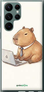 Силиконовый чехол Funny Capybara CEO Working для Samsung Galaxy S22 Ultra - 6777u-2500 изображение 