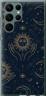 Силиконовый чехол Celestial Harmony: Sun & Moon Gold Mystic Pattern для Samsung Galaxy S22 Ultra - 6778u-2500 изображение 