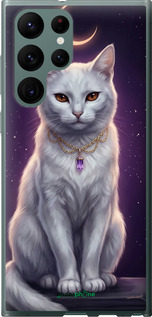 Силіконовий чехол Mystic White Cat Gothic Dark Purple Gold для Samsung Galaxy S22 Ultra - 6805u-2500 изображение 