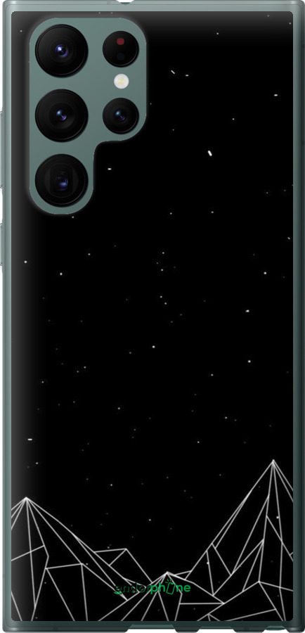 Силіконовий чехол Чорно білі абстрактні гори для Samsung Galaxy S22 Ultra - 6437u-2500 изображение 