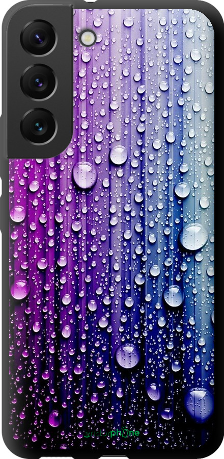 

TPU чорний чохол "Краплини води" для Samsung Galaxy S22, Синій
