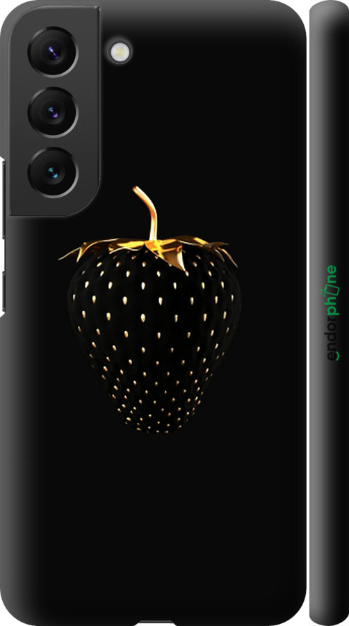 

3D пластиковий матовий чохол "Чорна полуниця" для Samsung Galaxy S22, Чорний