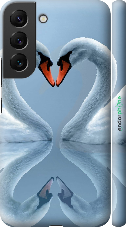 3D пластиковый матовый чехол Лебеди для Samsung Galaxy S22 - 6007m-2494 изображение 