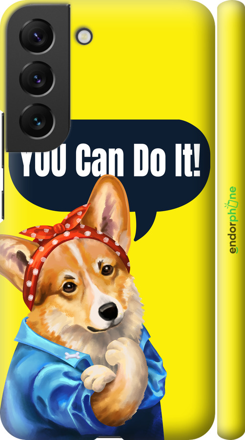 3D пластиковый матовый чехол чехол с корги You Can Do It для Samsung Galaxy S22 - 6184m-2494 изображение 