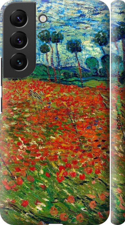 3D пластиковый матовый чехол Винсент Ван Гог-Маковое поле для Samsung Galaxy S22 - 6466m-2494 изображение 
