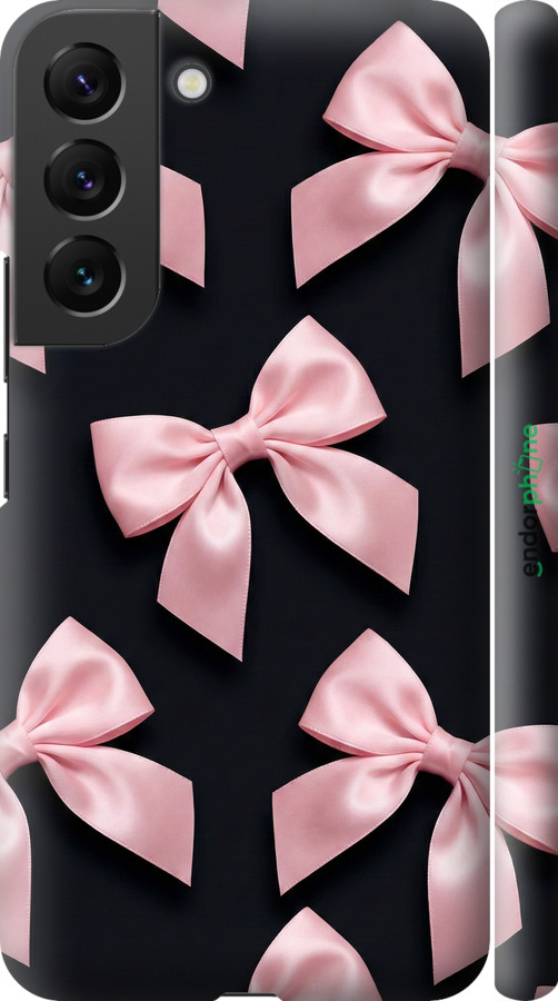 3D пластиковый матовый чехол Coquette Ribbons Dark Coquette для Samsung Galaxy S22 - 6767m-2494 изображение 