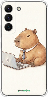 Силіконовий протиударний с посиленими кутами чехол Funny Capybara CEO Working для Samsung Galaxy S22 - 6777sp-2494 изображение 
