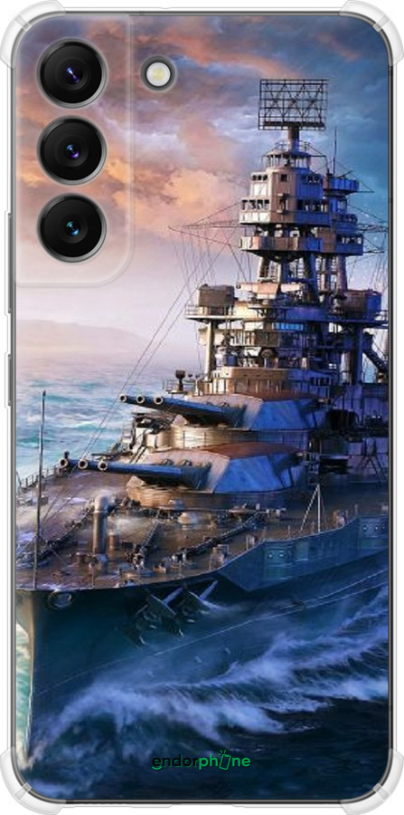 Силикон с усиленными углами чехол Военный корабль, world of tanks, wargaming для Samsung Galaxy S22 - 6461sp-2494 изображение 