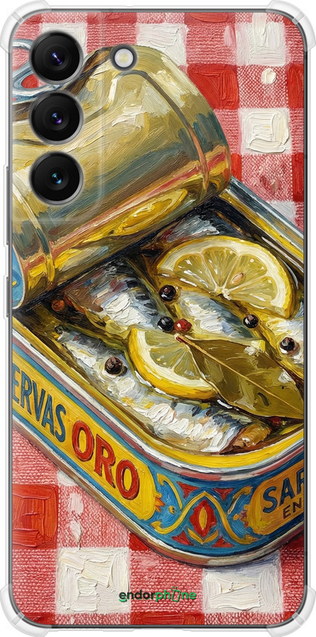 Силикон с усиленными углами чехол Vintage Sardine Tin Phone для Samsung Galaxy S22 - 6772sp-2494 изображение 