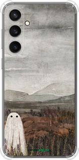Силикон с усиленными углами чехол Одинокий призрак на фоне гор для Samsung Galaxy S23 FE - 6486sp-3136 изображение 