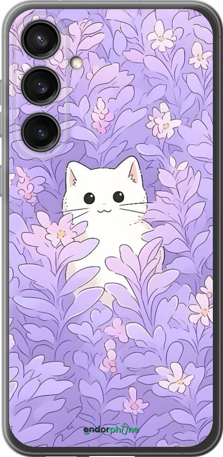Силіконовий чехол Котик в цветах для Samsung Galaxy S23 FE - 6390u-3136 изображение 