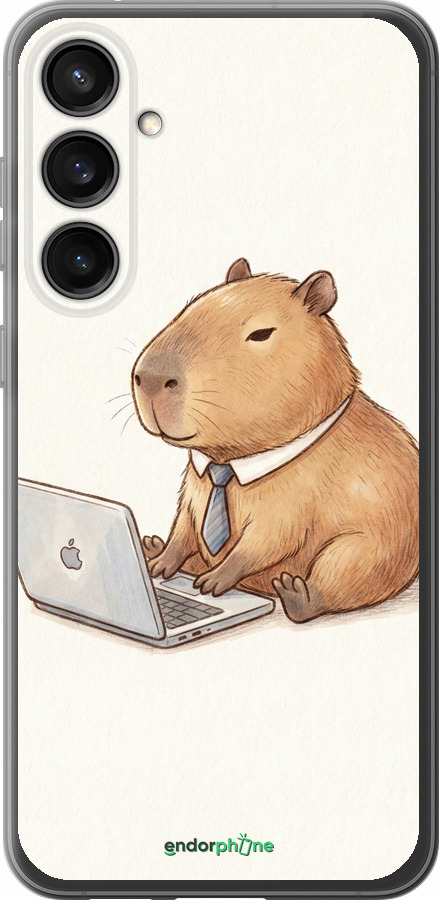 Силіконовий чехол Funny Capybara CEO Working для Samsung Galaxy S23 FE - 6777u-3136 изображение 