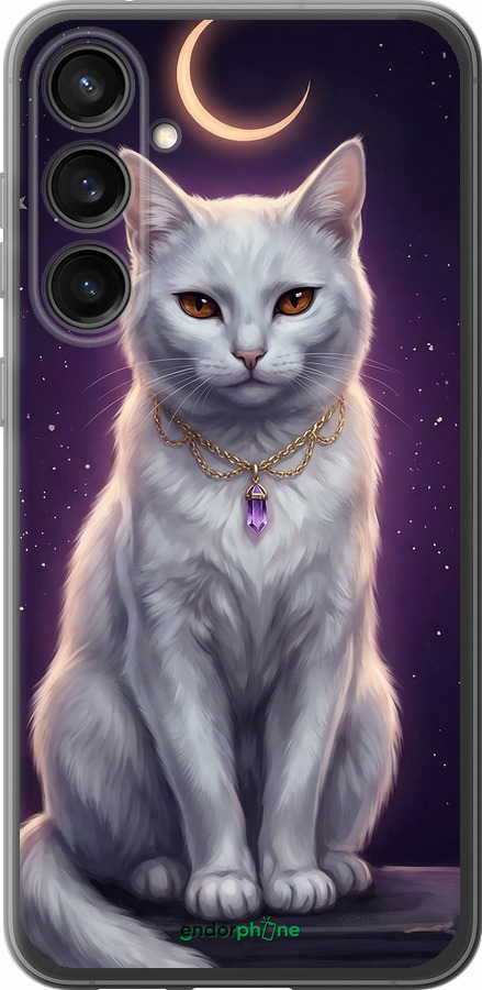 Силіконовий чехол Mystic White Cat Gothic Dark Purple Gold для Samsung Galaxy S23 FE - 6805u-3136 изображение 
