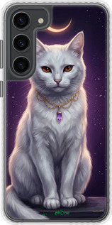 Чехол Bumper чехол Mystic White Cat Gothic Dark Purple Gold для Samsung Galaxy S23 Plus - 6805pc-2905 изображение 