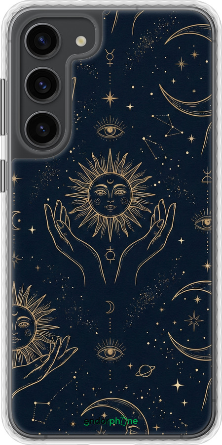Чехол Bumper чехол Celestial Harmony: Sun & Moon Gold Mystic Pattern для Samsung Galaxy S23 Plus - 6778pc-2905 изображение 