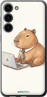 Силиконовый чехол 'Funny Capybara CEO Working' для Samsung Galaxy S23 Plus изображение 1