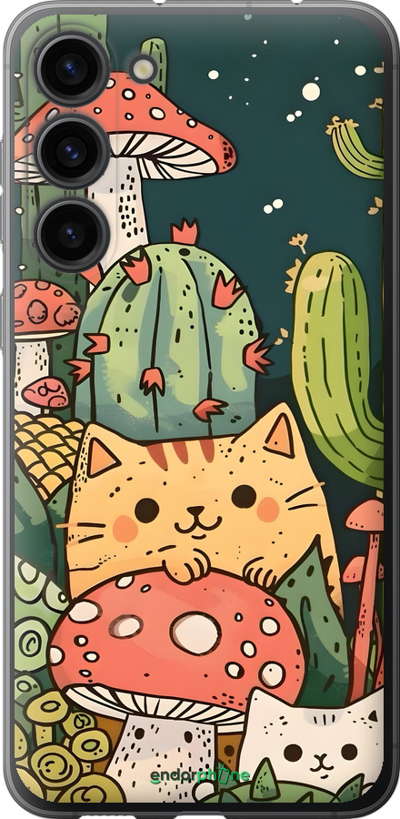 Силиконовый чехол Коты грибы для Samsung Galaxy S23 Plus - 6321u-2905 изображение 