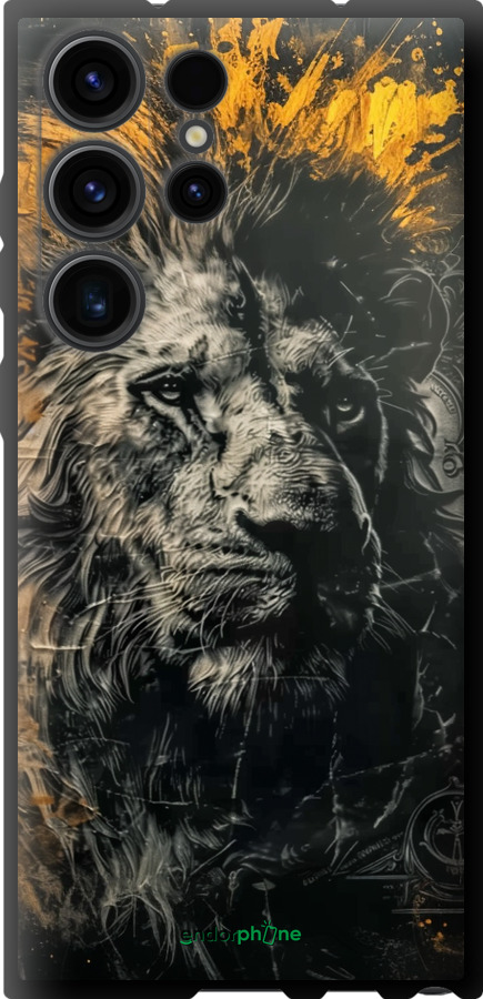 TPU чехол Лев у золотих фарбах для Samsung Galaxy S23 Ultra - 6155b-2906 изображение 