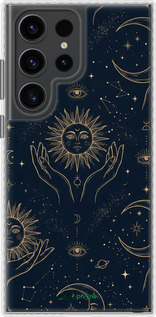 Чохол Bumper чехол Celestial Harmony: Sun & Moon Gold Mystic Pattern для Samsung Galaxy S23 Ultra - 6778pc-2906 изображение 