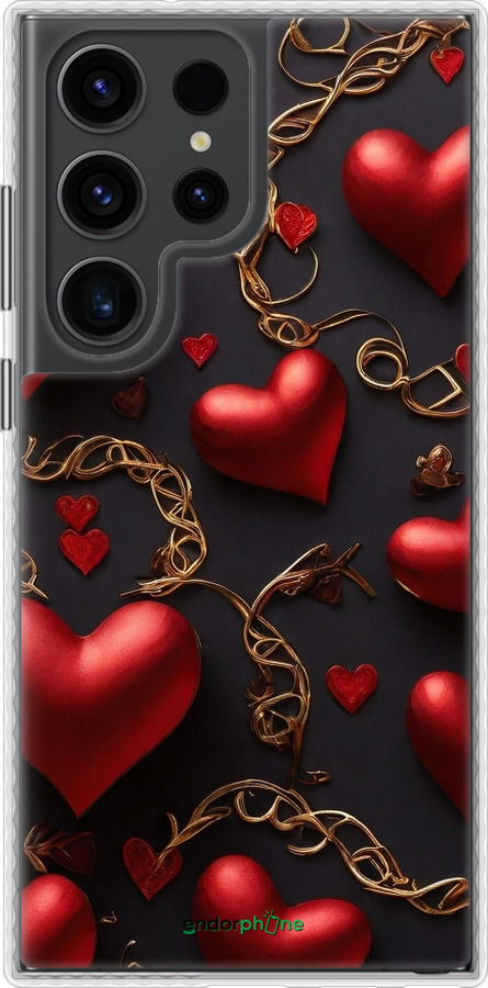 Чехол Bumper чехол Сердечки для Samsung Galaxy S23 Ultra - 5831pc-2906 изображение 