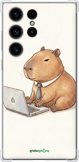 Силіконовий протиударний с посиленими кутами чехол Funny Capybara CEO Working для Samsung Galaxy S23 Ultra - 6777sp-2906 изображение 