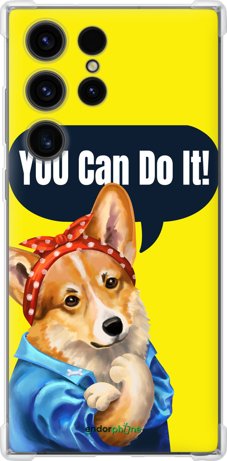 Силикон с усиленными углами чехол чехол с корги You Can Do It для Samsung Galaxy S23 Ultra - 6184sp-2906 изображение 