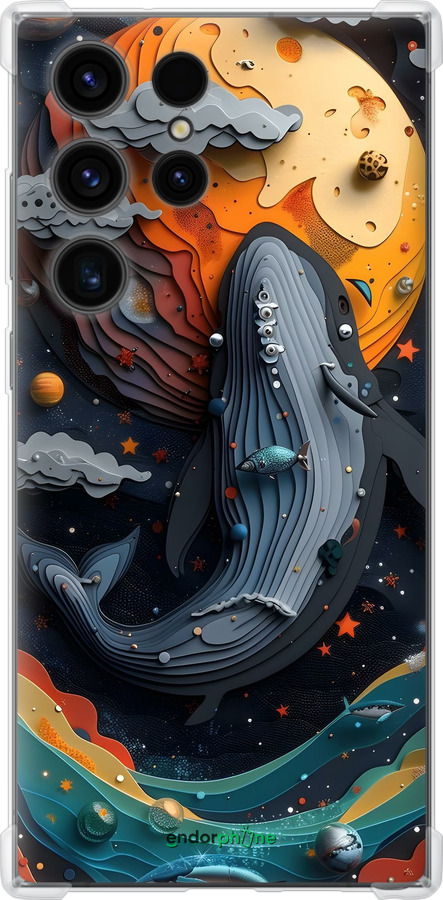 Силикон с усиленными углами чехол Кит в космосе для Samsung Galaxy S23 Ultra - 6328sp-2906 изображение 