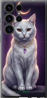 Силиконовый чехол Mystic White Cat Gothic Dark Purple Gold для Samsung Galaxy S23 Ultra - 6805u-2906 изображение 