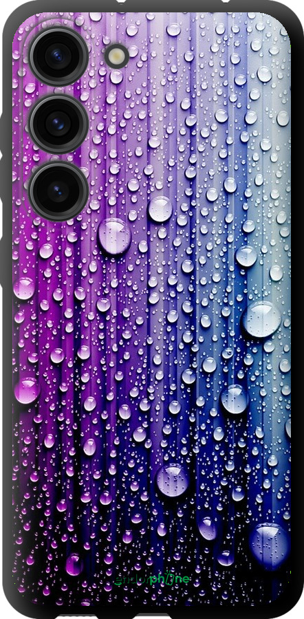 

TPU чорний чохол "Краплини води" для Samsung Galaxy S23, Синій