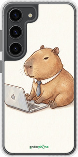 Чохол Bumper чехол Funny Capybara CEO Working для Samsung Galaxy S23 - 6777pc-2907 изображение 