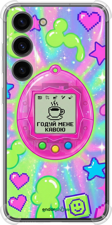 Силикон с усиленными углами чехол Y2K Aesthetic Retro Pet: Годуй мене кавою для Samsung Galaxy S23 - 6784sp-2907 изображение 