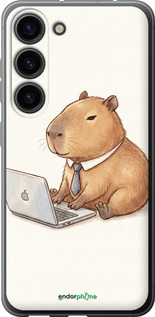 Силіконовий чехол Funny Capybara CEO Working для Samsung Galaxy S23 - 6777u-2907 изображение 