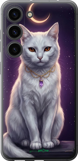 Силиконовый чехол Mystic White Cat Gothic Dark Purple Gold для Samsung Galaxy S23 - 6805u-2907 изображение 
